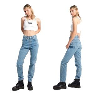 Ragged Priest Mom Jeans Size 28 High Rise Straight Leg Vintage Y2K Grunge